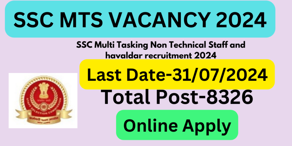 SSC multi tasking non technical staff and havaldar recruitment 2024 notification,out check full details,& Online Form 2024